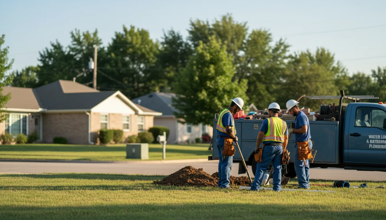 Residential water line and bathroom plumbing service in Huntley, WY